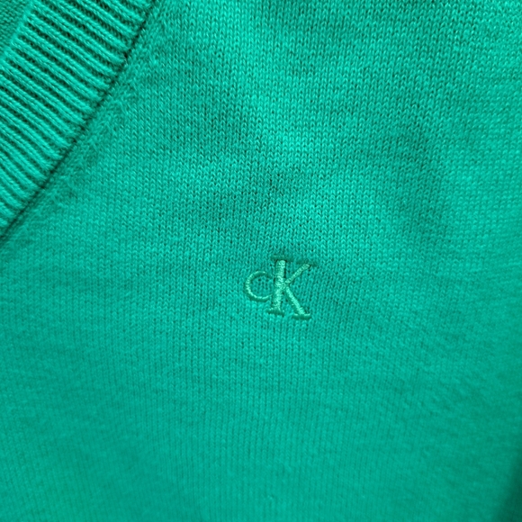 Calvin Klein Jeans V-Neck Sweater Women's Small Green Colorful Knit Top NWT - Picture 8 of 12